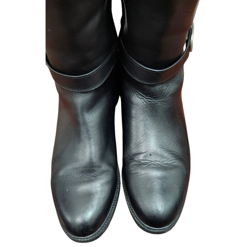 Women's COACH Black Walnut LEATHER Horse Carriage Equestrian Riding Knee Boots - Picture 4 of 15
